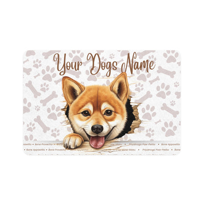 Shiba Inu Personalized Pet Food Mat, Custom Dog Food Mat, Dog Feeding Mat, Cute Pet Mat, Dog Lovers Gift