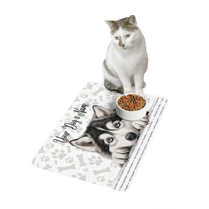 Alaskan Malamute Personalized Dog Feeding Mat - Custom Pet Food Mat, Dog Bowl Place Mat, Non-Slip Pet Accessory, Cute Dog Decor, Dog Lover Gift