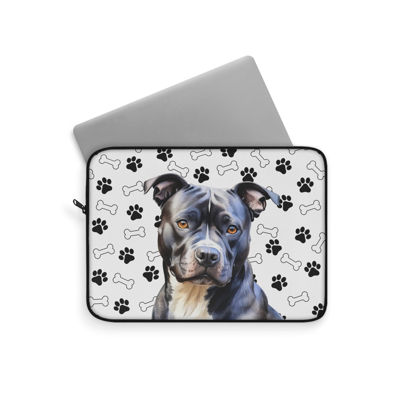 Black Staffordshire Bull Terrier Laptop Sleeve