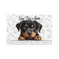 Rottweiler Personalized Pet Food Mat, Custom Dog Food Mat, Dog Feeding Mat, Cute Pet Mat, Dog Lovers Gift
