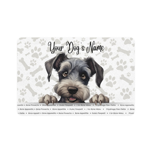 Cesky Personalized Pet Food Mat, Custom Dog Feeding Mat, Cute Pet Decor, Durable Non-Slip Mat, Dog Lover Gift, Pet Accessories