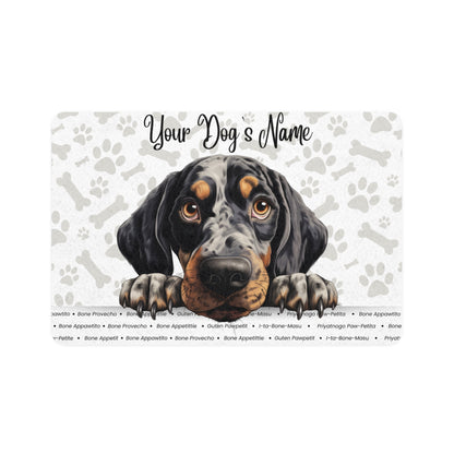 Bluetick Coonhound Personalized Dog Food Mat, Custom Pet Feeding Mat, Durable Non-Slip Pet Placemat, Ideal Gift for Dog Owners, Pet Supplies