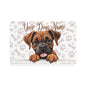Boxer Personalized Pet Food Mat for Dogs, Cute Dog Design Feeding Mat, Customizable Pet Accessories, Dog Lover Gift, Paw Print Decor