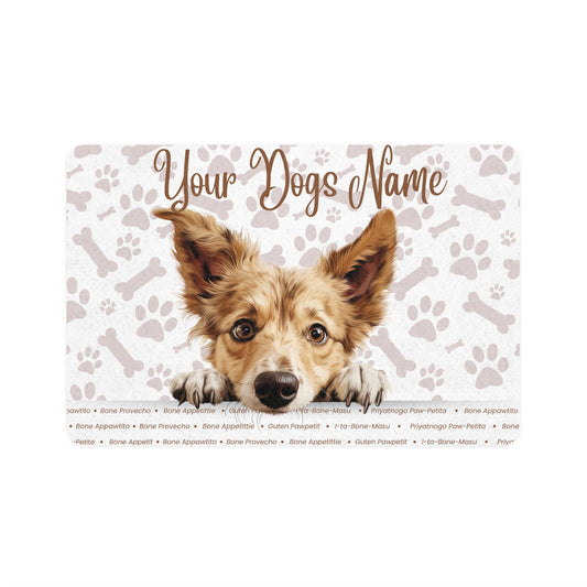 Portuguese Podengo Pequeno Pet Food Mat (12x18Personalized Pet Food Mat, Custom Dog Food Mat, Dog Feeding Mat, Cute Pet Mat, Dog Lovers Gift