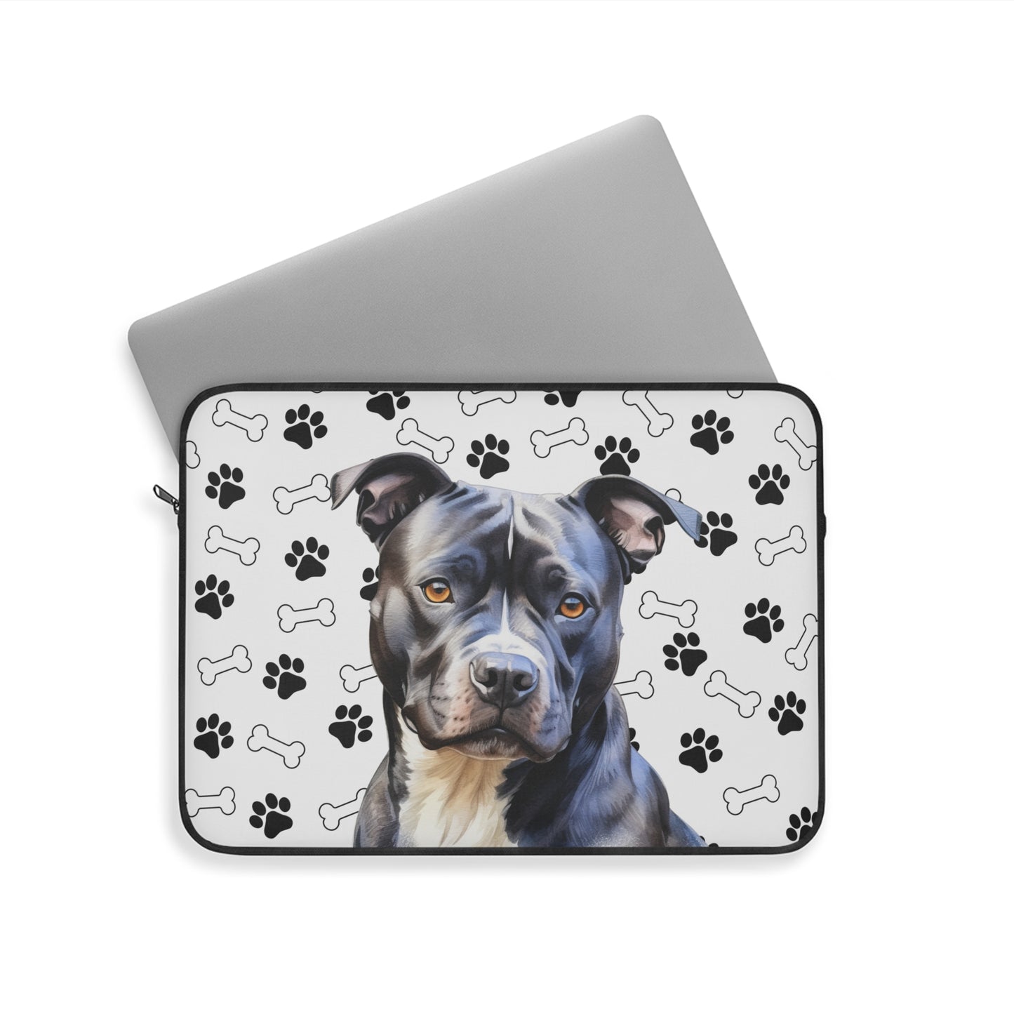 Black Staffordshire Bull Terrier Laptop Sleeve