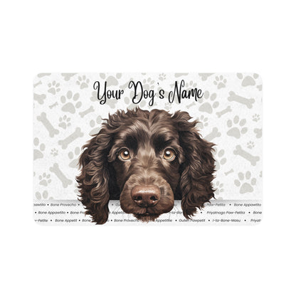 American Water Spaniel Personalized Pet Food Mat with Dog's Name, Customizable Dog Bowl Mat, Cute Dog Mat, Pet Feeding Mat, Dog Owner Gift, Pet Decor