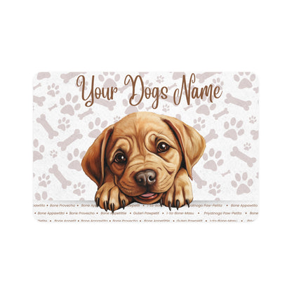 Labrador Bulldog Personalized Pet Food Mat, Custom Dog Food Mat, Dog Feeding Mat, Cute Pet Mat, Dog Lovers Gift