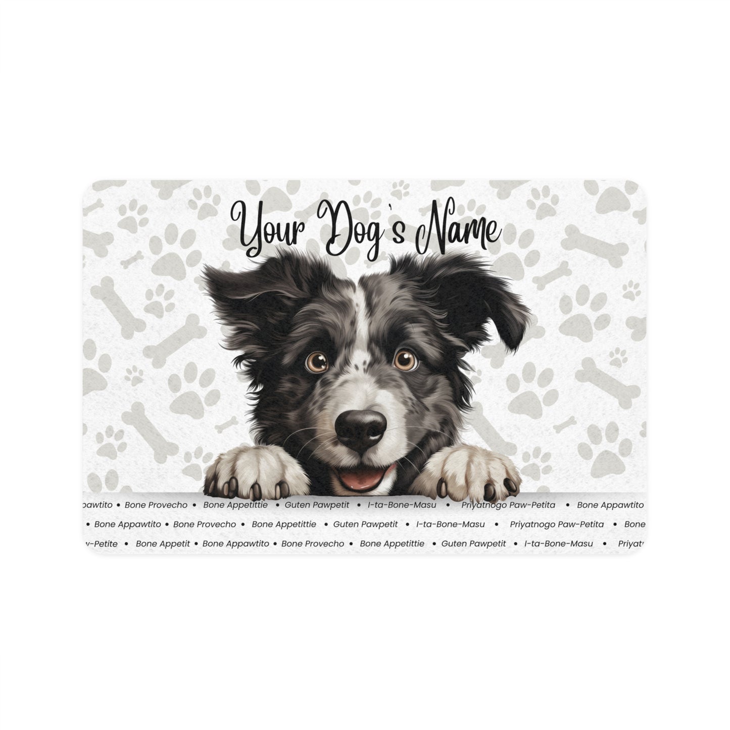 Croatian Sheepdog Personalized Pet Food Mat, Custom Dog Feeding Mat, Cute Dog Decor, Dog Bowl Area, Pet Lover Gift, Dog Owner Accessory