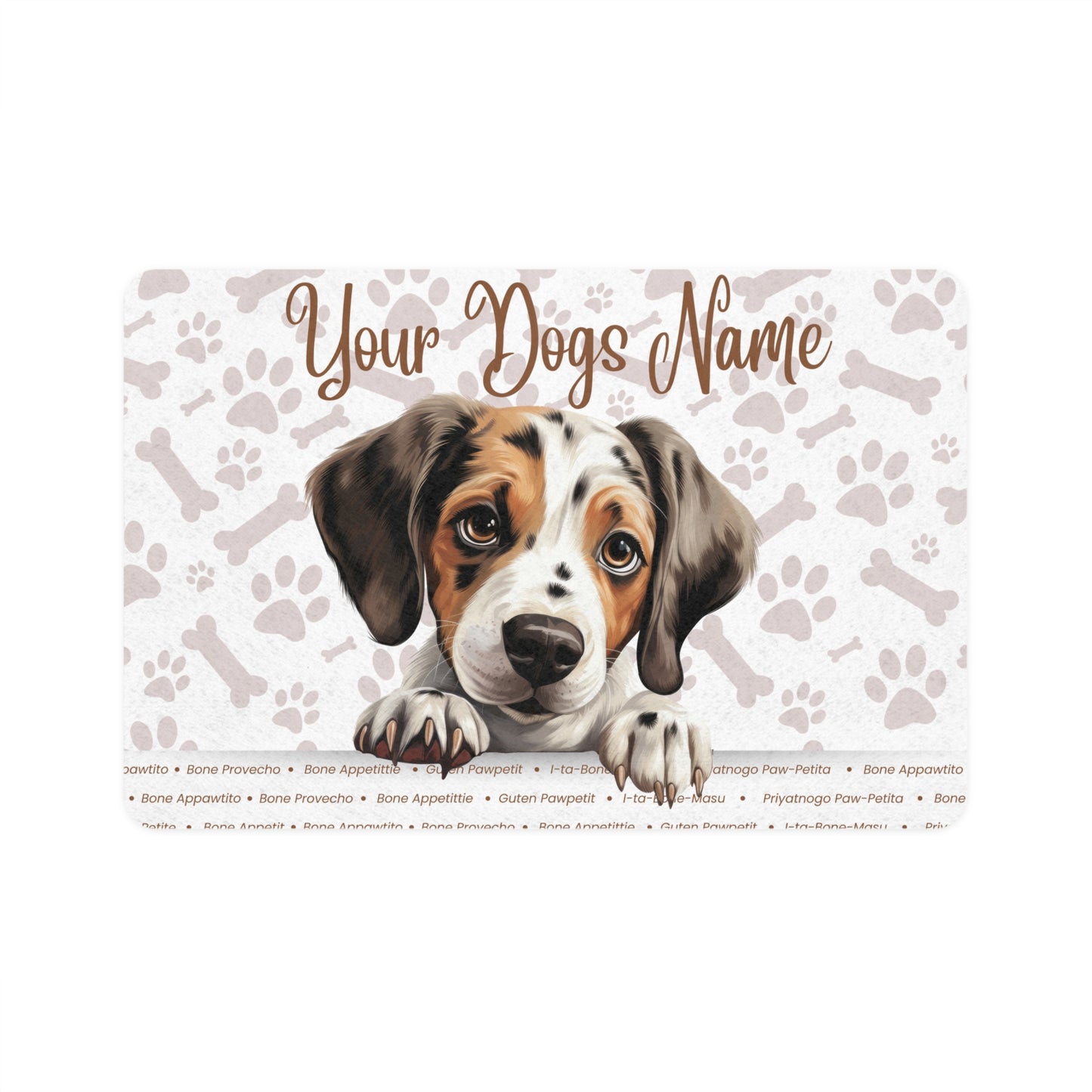 Pointer Personalized Pet Food Mat, Custom Dog Food Mat, Dog Feeding Mat, Cute Pet Mat, Dog Lovers Gift