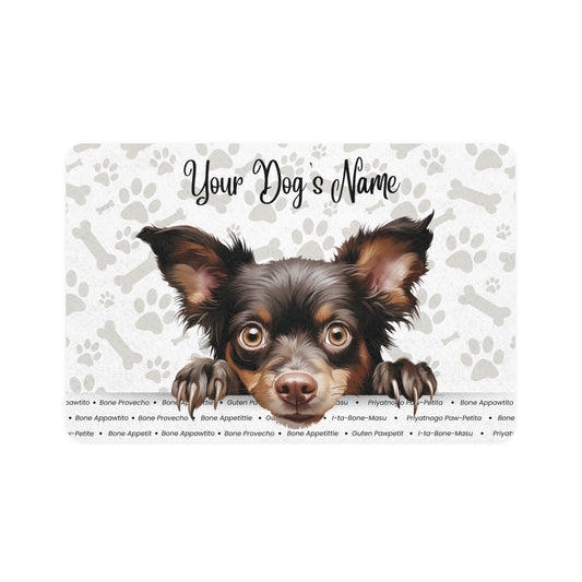 Mudi Personalized Pet Food Mat, Custom Dog Food Mat, Dog Feeding Mat, Cute Pet Mat, Dog Lovers Gift