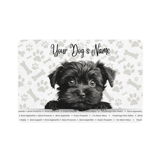 Affenpinscher Personalized Pet Food Mat for Dogs, Custom Dog Bowl Mat, Durable Pet Feeding Place, Dog Accessories, Pet Gifts for Dog Lovers