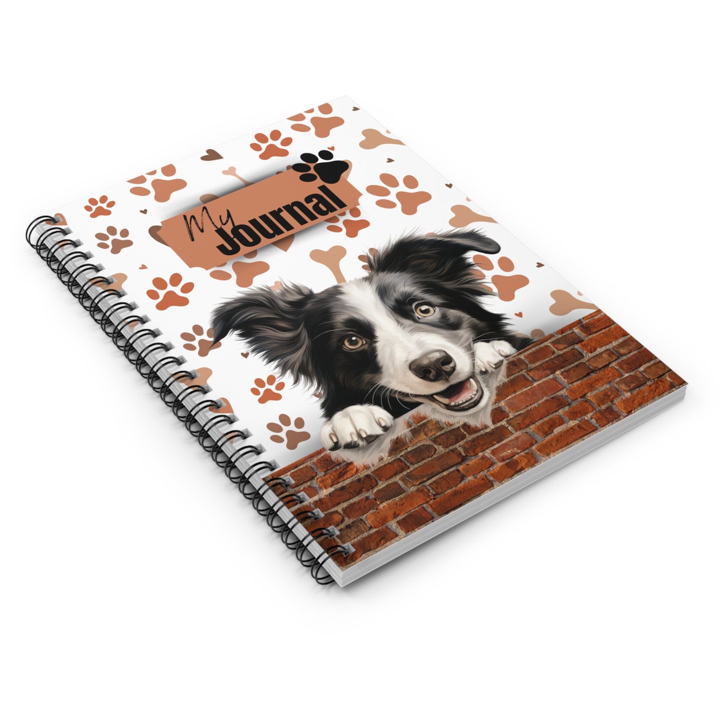 Border Collie Spiral Notebook - Ruled Line