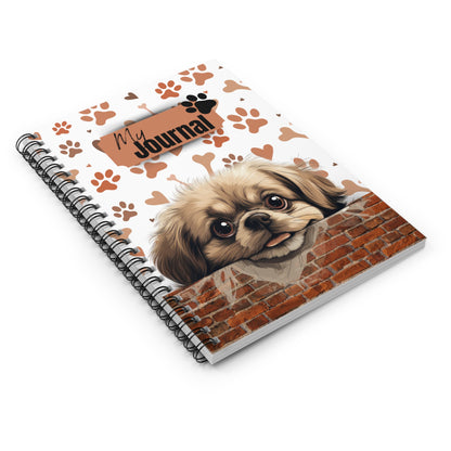 Pekingese Spiral Notebook - Ruled Line