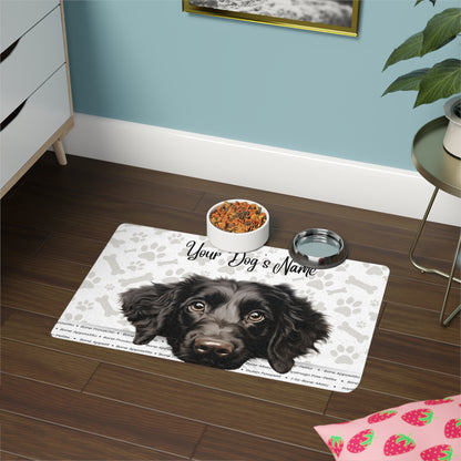 Curley Coated Retriever Personalized Pet Food Mat, Dog Bowl Mat, Custom Pet Mat, Dog Feeding Station, Pet Decor, Gift for Pet Lovers