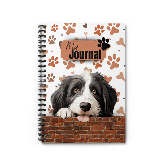 Bearded Collie Spiral Notebook - Ruled Line