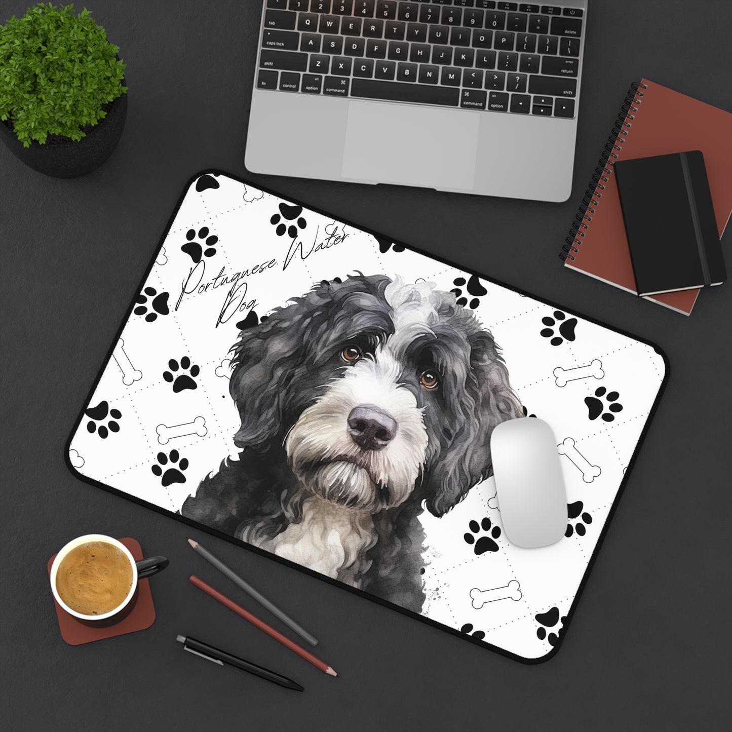 Portuguese Water Dog Desk Mat
