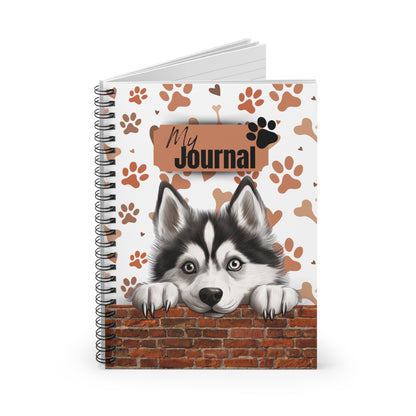 Siberian Husky Spiral Notebook - Ruled Line