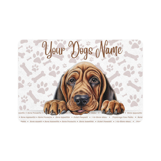 Bloodhound Personalized Pet Food Mat