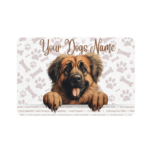 Leonberger Personalized Pet Food Mat, Custom Dog Food Mat, Dog Feeding Mat, Cute Pet Mat, Dog Lovers Gift