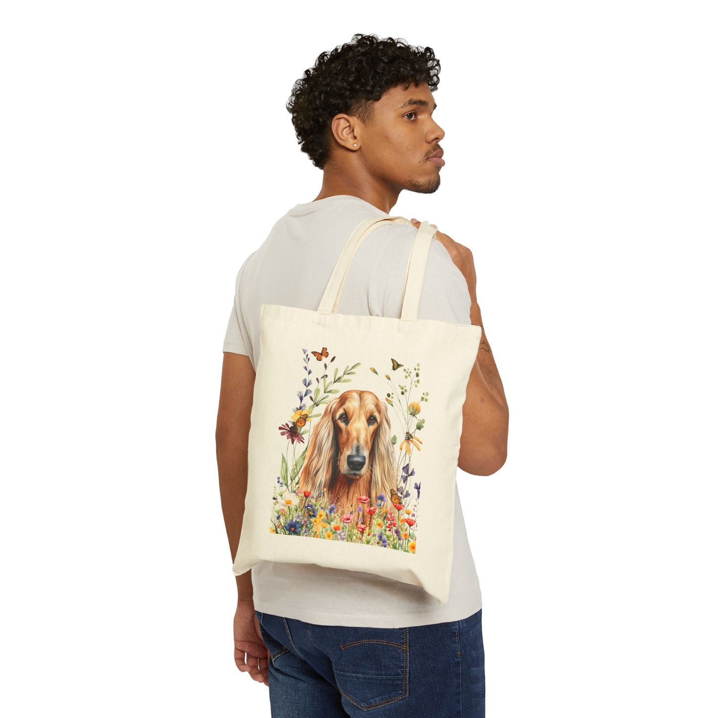 Afghan Hound Tote Bag  Canvas Dog Lover Tote Bag