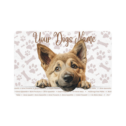Chinook Personalized Pet Food Mat, Dog Feeding Mat, Custom Dog Name Mat, Puppy Dish Mat, Pet Lover Gift