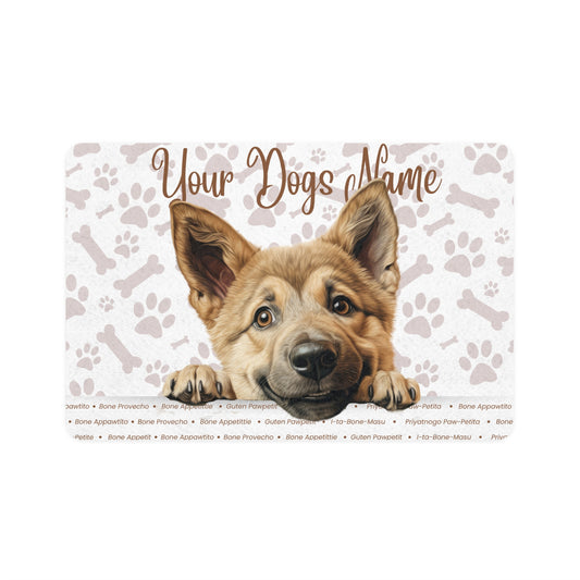 Chinook Personalized Pet Food Mat, Dog Feeding Mat, Custom Dog Name Mat, Puppy Dish Mat, Pet Lover Gift