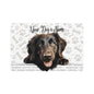 Flat Coated Retriever Personalized Pet Food Mat with Dog Design, Customizable Feeding Mat, Dog Lover Gift, Pet Accessory, Kitchen Decor