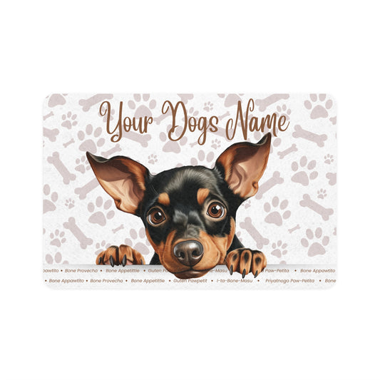 Manchester Terrier Personalized Pet Food Mat, Custom Dog Food Mat, Dog Feeding Mat, Cute Pet Mat, Dog Lovers Gift