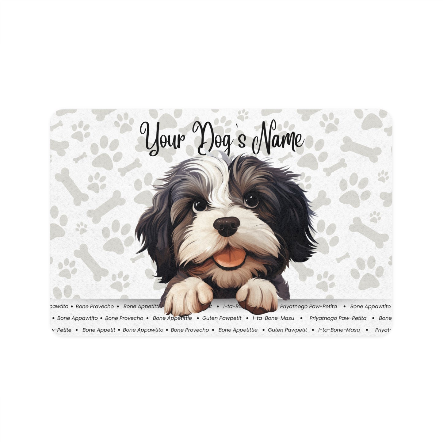 Lowchen Personalized Pet Food Mat, Custom Dog Food Mat, Dog Feeding Mat, Cute Pet Mat, Dog Lovers Gift