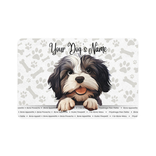 Lowchen Personalized Pet Food Mat, Custom Dog Food Mat, Dog Feeding Mat, Cute Pet Mat, Dog Lovers Gift