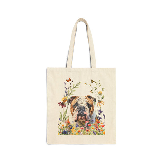 Bulldog Canvas Tote Bag