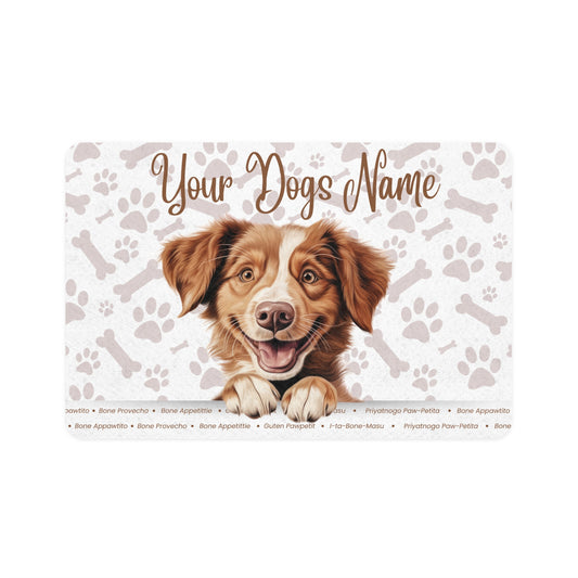 Nova Scotia Duck Tolling Retriever Personalized Pet Food Mat, Custom Dog Food Mat, Dog Feeding Mat, Cute Pet Mat, Dog Lovers Gift