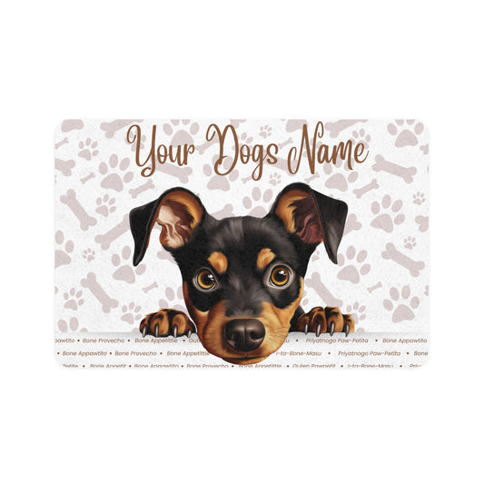German Pinscher Customizable Pet Food Mat for Dogs, Dog Bowl Mat, Personalized Pet Placemat, Cute Dog Design, Ideal for Pet Owners and Gifts