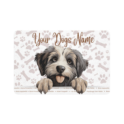 Pyrenean Shepherd Personalized Pet Food Mat, Custom Dog Food Mat, Dog Feeding Mat, Cute Pet Mat, Dog Lovers Gift
