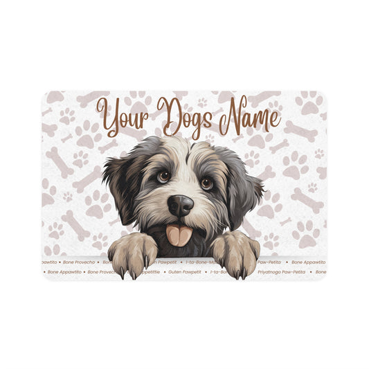 Pyrenean Shepherd Personalized Pet Food Mat, Custom Dog Food Mat, Dog Feeding Mat, Cute Pet Mat, Dog Lovers Gift